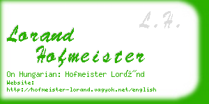 lorand hofmeister business card